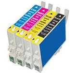 Set of 4 Ink cartridges for Epson D120 D78 D92 DX400 DX4000 DX4050 DX4400 DX4450 DX5000 DX5050 DX6000 DX6050 DX7000 DX7400 DX7450 DX8400 DX8450 and DX9400F Printers T0711 T0712 T0713 T0714 / TO711 TO712 TO713 TO714 TO715 - 19ml - Latest Version, guaranteed to work or your money back! BUY 2 SETS AND GET A FREE BLACK