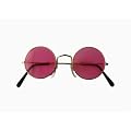 Sonnenbrille Lennon Brille Nickelbrille * Glas PINK * 60 er 70er Hippie Flower Power