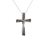 Chocolate Diamond 1/2 Carat (ctw) Cross Necklace in 14K White Gold