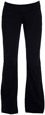 Bella Girls Dance Flare Athletic Pants Cotton Spandex (Large (14-16), Black)