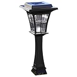 Moonrays 91750 Walker Solar Light, Plastic Path Light, LED is 6X-Brighter, Black, 2-Pack
