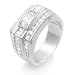 Men's Silver Cubic Zirconia CZ Ring - size 10