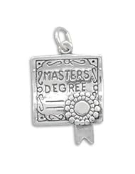 Genuine Elegante (TM) .925 Sterling Silver Masters Degree Charm. 100% Satisfaction Guaranteed.