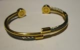 Cuff Magnetic Arthritis Twist Rope Golf Bracelet with Gold and Silver Tone