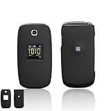 Samsung R430 Cell Phone Black Rubber Feel Protective Case Faceplate Cover