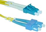 LC / SC, Single Mode, Duplex Fiber Optic Cable, 9/125, Yellow, 2 Meter (6.6 ft)