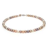 Multi-Color Freshwater Pearl Necklace - 7-8mm, AAA Quality, Solid 14k Gold, Choker Lengths 14, 15, 16 Inches Available