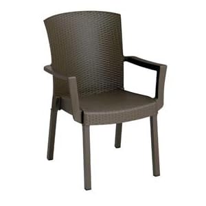 Grosfillex® Havana Classic Armchair - Espresso (Sold In Pkg. Qty. 12). Package of 12 by 