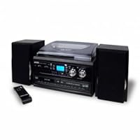Jensen 3-Speed Stereo Turntable 2 CD System with Cassette and AM/FM Stereo Radio