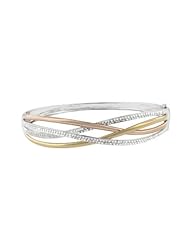Effy Jewlery Moderna 14K Gold Tri Color Diamond Bangle, 1.03 TCW