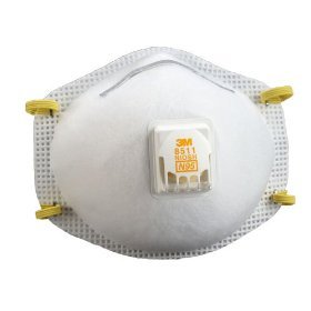 3M 8511 Particulate Sanding Respirator N95 with Valve, 10-Pack.