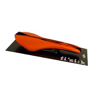 Fizik Tundra Braided Protection Orange MTB Bicycle Saddle with Orange and Black Plaid Furry Stripe