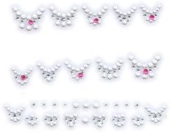 Pink Crescent/Curve w/ Rhinestone Nail Stickers/Decals