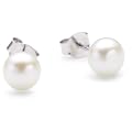 Pasionista 603094 - Pendientes de mujer de plata de ley con perla de agua dulce (2 perlas), 8 cm