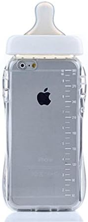 iPhone 6 Plus Clear Case, Dealspank® Super Cute 3D Baby Feeding Milk Bottle Shaped Soft TPU Clear Back Case Cover for Apple iPhone 6 Plus 5.5 Inch - White+ A shinning hair bun sent randomly