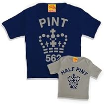 Dad & Sprog Pint/Half Pint Twin Set in Blue & Grey