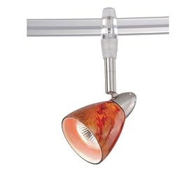 Euro Rail - 1 Light Low Voltage Track Spot Lighting Fixture - Brushed Nickel - Orange Lava... by Vaxcel Lighting