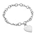 Rolo Heart Charm Toggle Bracelet, 14K White Gold
