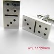 Shiny Silver Dominos Cufflinks Cuff Links