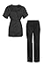 G Med Women's Mock Wrap Missy Scrub Top and Pant 2 PC Sets