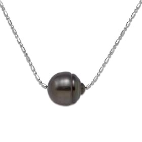 Tahitian Black Pearl Necklace in 14K White Gold by Maui Divers of Hawaii