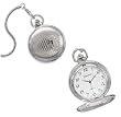 Pocket Watch - Silver -Toned Pocket Watch with 14" Clip on Chain