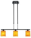 Access Lighting 64013-ORB/AMB Hermes - Three Light Telescopic Pendant, Oil Rubbed Bronze Finish with Amber Glass