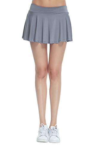 Women's Gym Dri-fit Athleta Skorts With Underwear Covered (Grey, Medium)