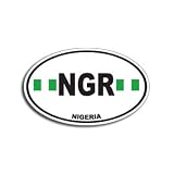 NGR NIGERIA Country Auto Oval Flag - Window Bumper Sticker