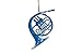 Blue French Horn Ornament – Cool TV Props – Decorative Mini Blue French Horn – 3” (7.6cm) Mouthpiece to Bell