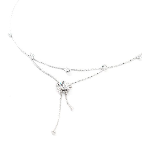 Glamorousky Flower Anklet with Silver Swarovski Element Crystals (1846)