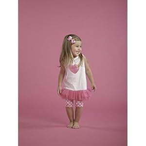 Little Girls Tunic Tutu Dress and Pedal Pusher Shorts Outfit