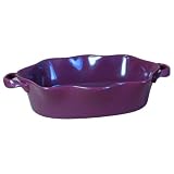 BIA Cordon Bleu Wavy 86-Ounce Oval Baker, Burgandy