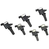 Evan-Fischer EVA13872043455 Ignition Coil Set of 6 Standard Type pack 1 per cylinder 12 volts Post 2-prong male terminal