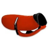 Original Dog Coat in Red with Black Fleece and Black Belt Size: 13