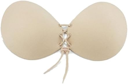 Nubra Women® Nubra push up / Silicone Bra Invisible Push Up Stick On Self Adhesive Front Lacing Bras Strapless (L)