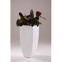 Blumenk�bel Pflanzk�bel Pflanzgef��e �bert�pfe Blumenk�bel aus Fiberglas "Cubic" Weiss 70cm