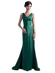 V-neck Floor Length Empire Natural   Waistline Vintage Lace Satin Mermaid One Shoulder Prom Dress 