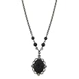 Victorian Gothic Black & Diamond Pendant Necklace