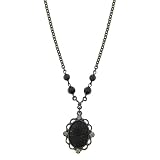 Victorian Gothic Black & Diamond Pendant Necklace