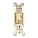 Leviton 1453-2I 15 Amp, 120 Volt, Toggle Framed 3-Way AC Quiet Switch, Residential Grade, Grounding, Quickwire Push-In & Side Wired, Ivory