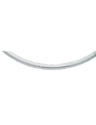 8mm White Gold Light Omega Necklace 16"