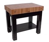 Bloc de Foyer Kitchen Island (Cherry Top/Black Base) (46"H x 31"W x 19"D)