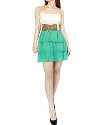 Lace Belted Flowy Acrylic/Cotton/Leather/Nylon/Polyester/Rayon/Spandex/Viscose/Wool Spring Summer Fall Winter  Dress