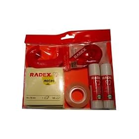 RADEX - Office Pack - articles de bureau les plus importants contenu: 2 x b�ton colle (K20113), 1 x ruban adh�sif (K31000F), 1 x d�vidoir pour ruban adh�sif, 3 x