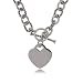 Sterling Silver Necklace Toggle Clasp with Heart Charm