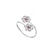 Silver Pink Double Flower Toe Ring
