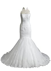 Sexy 2015 Organza/Satin/Taffeta Lace Sheer Belted Mermaid High-Neck Wedding Dress 