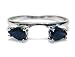 Large Pear Sapphire Ring Wrap Guard Enhancer white gold