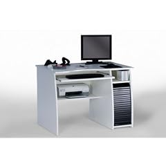 Maja 40283547 Computertisch 1.040 x 750 x 695 mm, wei� uni - schwarz Hochglanz